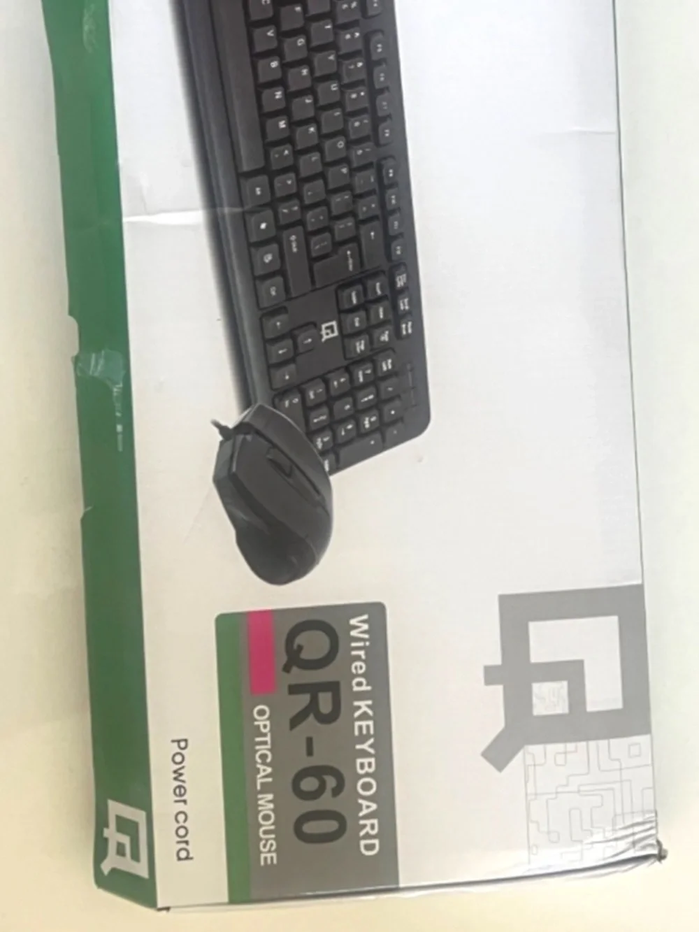 New!!!! QR-60 Wired Keyboard and Mouse bundle w/ Power Cord